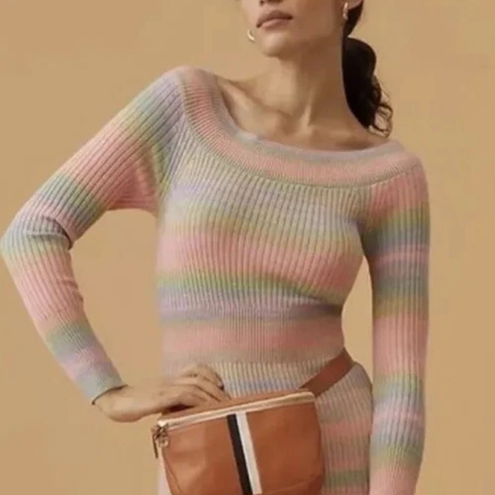 Anthropologie Daily Practice Sweater Knit Pastel Dress - Picture 4 of 11